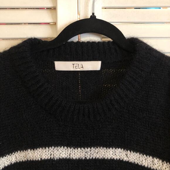 TELA Gina Striped Knit Mohair Sweater Size Small - Picture 7 of 11